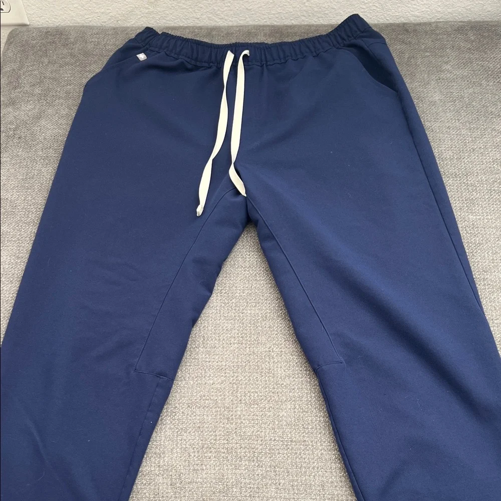 Figs Men's Deep Blue Joggers with White Drawstring